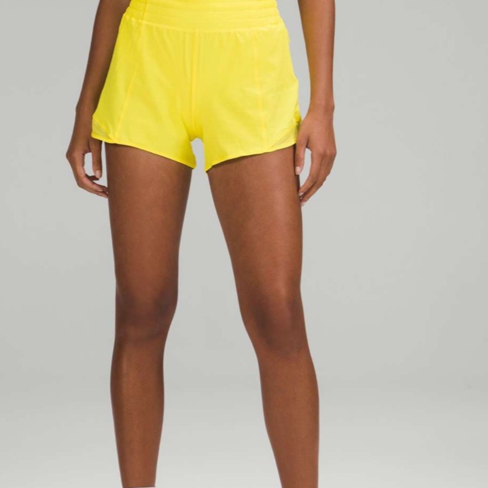 lululemon hotty hot short hr 4in sonic yellow